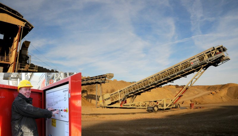 Obwohl tonnenschwer, bedarf es nur weniger Einstellungen am Schaltkasten von Produktionsleiter Klaus-Dieter Kulozik, um das F&ouml;rderband optimal auszurichten